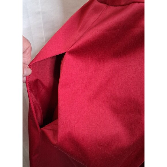 Vintage David's Bridal Dress Halter Pleated Fit & Flare Candy Apple Size 14 - Picture 7 of 14